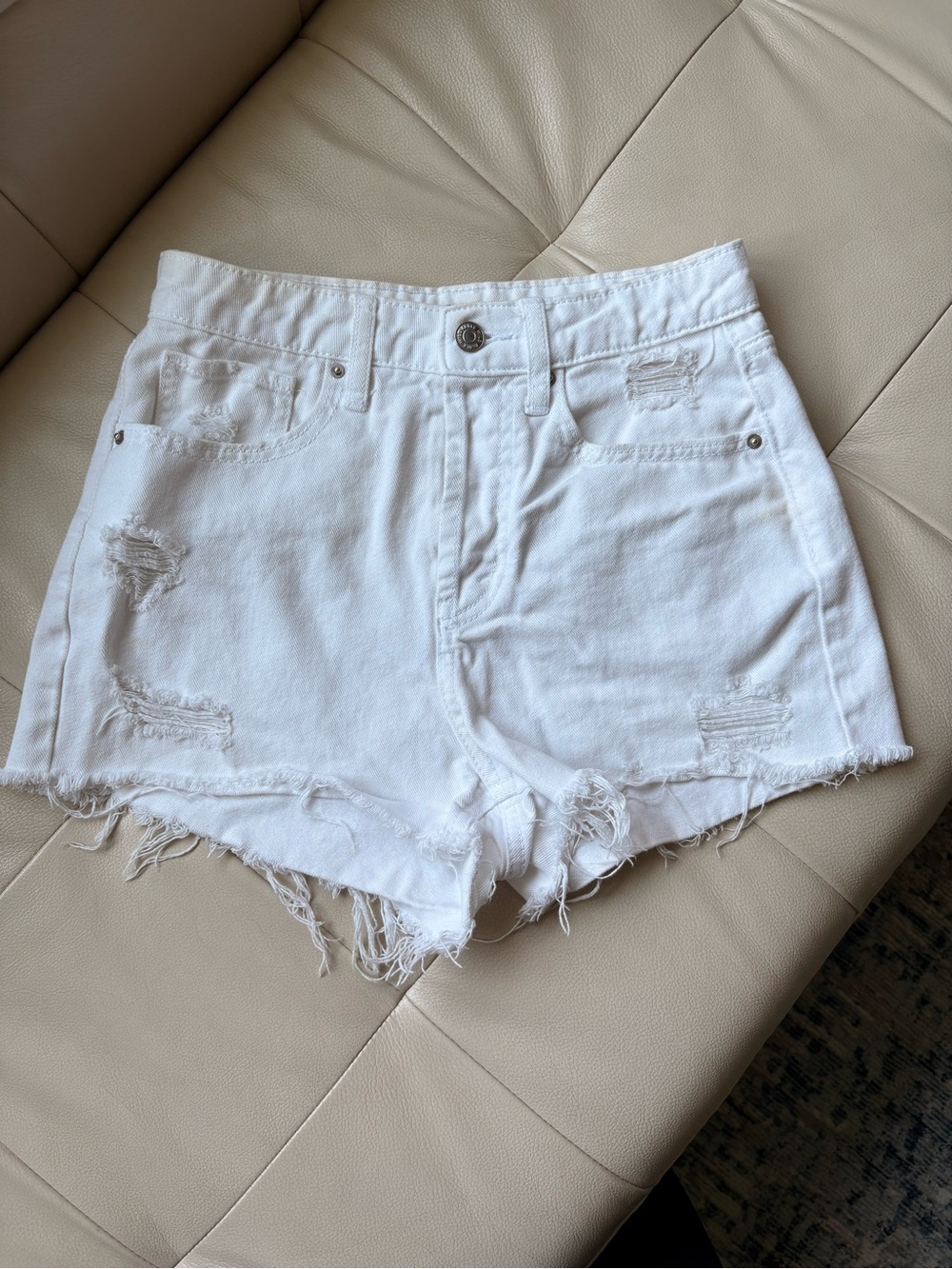 2 for $10 WILD FABLE White Distressed High-Rise Women's Denim Shorts